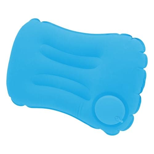 ChronaDayli Inflatable Travel Pillow, Press to Inflate Travel Sleeping Pillow, Neck Pillow for Airplane Train Office, Sky Blue, Soft