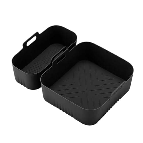 Air Fryer Molds, Compatible For Dual Basket 3000 Series NA350 6L/3L, Reusable Silicone Dish For Airfryer 5000 NA550/00(Gold)