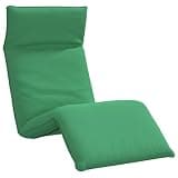DXKDUSOKJ Folding Sun Lounger with 5 Reclining Positions, Green Oxford Fabric Floor Recliner for Patio Beach Garden, Manual Adjustable Backrest and Footrest, Foldable Metal Frame