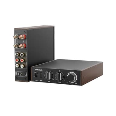 JadeAudio Level 1 Desktop HiFi Bluetooth LDAC Amplifier, 2×300W Class D Amp, USB/Coax Input, Subwoofer Output, Stereo Amplifier for Home Theater/Computer/Speakers with 48V Power Supply(Black)