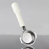 OISNGWNG 58MM Stainless Steel Coffee Machine Bottomless Filter Holder White Handle For Professional Accessory