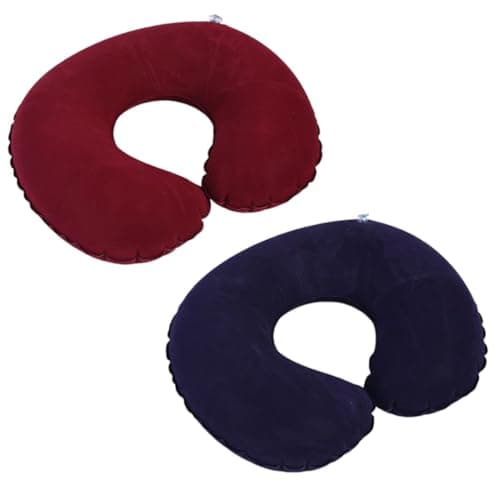 GXGM 2PCS Inflatable Travel Pillow for Airplane, Car and Train, Easy Inflation Adjustment