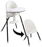 Primo Cozy Tot Deluxe Convertible Folding High Chair & Toddler Chair - Portable Foldable Baby Chair/Toddlers Highchair - Travel Friendly, Removable EZ Clean Tray, Black/White, 22"x21"x33.5"