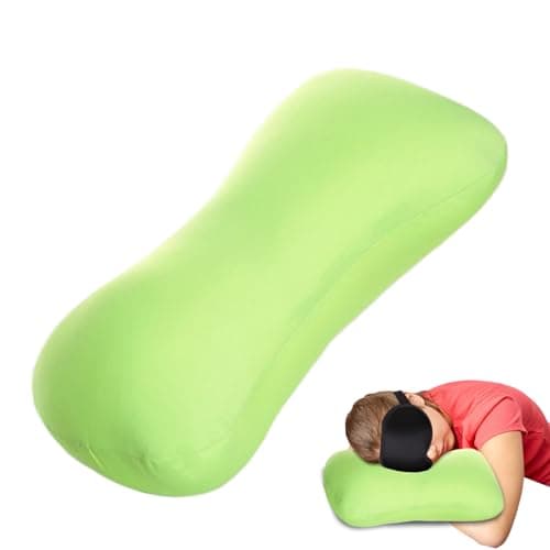 Rasivvstd Microbead Pillow, 38x20CM Extra Soft Microbead Travel Neck Cushions, Small Travel Neck Support Pillow, Portable Necks Throw Pillows, Roll Cylinder Bolster for Home Travels Sleep Flights