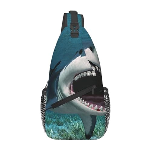 Ocean Giant Marine Fish And Blue Undersea World Seagrassunisex Anti Men'S Crossbody Chest Bag, With Padded Strap, Large Capacity For Ipad Tablet Travel Work