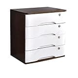 ntumLeap Lockable Solid Wood Desk Storage Box-Multi-Drawer for Office Supplies & A4 Files-Secure Flat File Cabinet with 4 Drawers for Efficient Workspace Management,