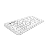 Logitech Pebble Keys 2 K380s, Multi-Device Bluetooth Wireless Keyboard with Customizable Shortcuts, Slim and Portable, Easy-Switch for Windows, macOS, iPadOS, Android, Chrome OS - Tonal White