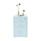 3 Drawer Vertical File Cabinet, Metal Filing Cabinets with Lock and Wheels