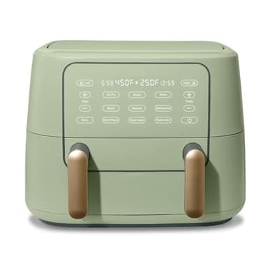 Dual Air Fryer 9 Qt with 2 Baskets & Touchscreen – Large Capacity Air Fryer with Sync Cooking, Fast Even Crisping, Easy Clean, Perfect for Family Meals (Sage Green)