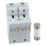 Hosrivae Fire-Resistant DIN Rail Fuse Holder RT18-125AM 2P, 125A 690V with Flame-Retardant Insulating Shell and Pure Cable Entry, Overload and Short