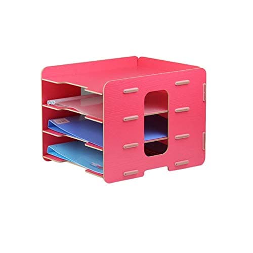 -File Cabinet Desktop Wooden File Cabinet 4 Layers of Creative Office Supplies Multi-Layer Book Storage Box File Holder for Office Use (Color : #7) (#5)