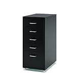 NUHSLF Metal Filing Cabinet with Wheels 8 Drawer File Cabinet for Colorful Office Furniture Black 6 Colors Optional (Black-5)