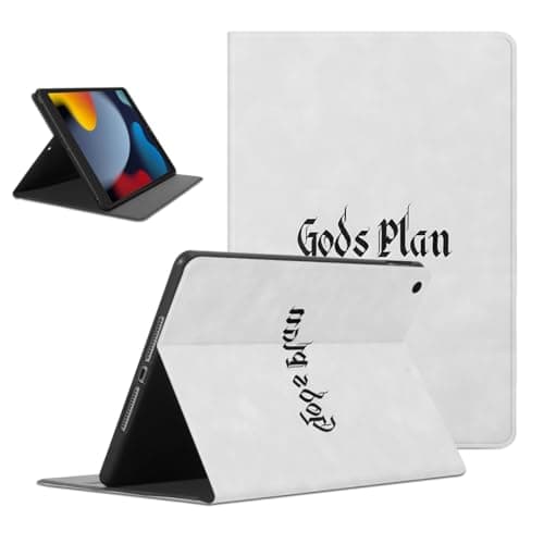 Mrtponk Stylish Jesus Christian God's Plan Tablet Case for iPad Air 1st Gen 2013 9.7 Inch,Grey Pattern for Women Men Protective Cover Flip PU Leather Stand Funda
