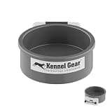 Kennel-Gear Dog Crate Water Bowl No Spill, 20oz Food-Grade Polypropylene Feeder, Secure Crate Mount with Covered Parts, Travel-Ready & Easy to Clean (Grey)