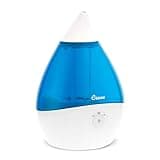Crane Droplet Ultrasonic Small Air Humidifiers for Bedroom and Office, 0.5 Gallon Cool Mist Humidifier for Plants and Home, Humidifier Filters Optional, Blue and White