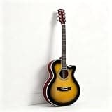 Basswood Acoustic Folk Guitar, 40 Inch Beginner Jita, Gloss Wood Color Musical Instrument(Sunset color)