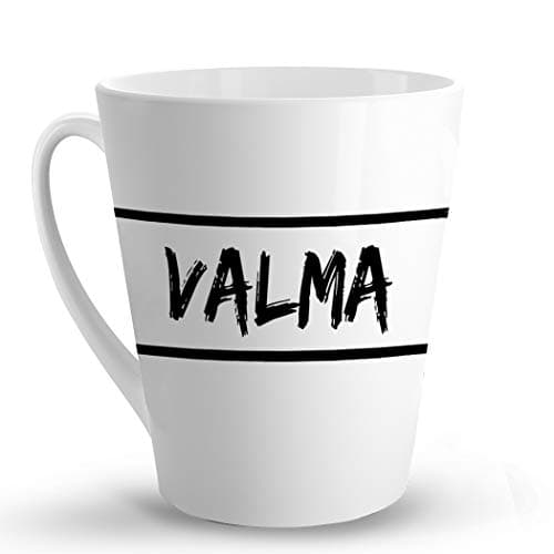 Makoroni - Valma Female Name - 12 Oz. Unique Ceramic Coffee Cup, LATTE MUG