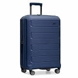 Traveler's Choice Pagosa Hardshell Expandable Luggage with Spinner Wheels, Navy, 27-Inch Medium