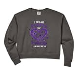 Womens Heart Design with Purple Butterflies and Stars Comfort Colors Crop Sweatshirt