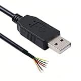 Bainoontech FT232RL USB to TTL Serial Cable, 6FT USB 2.0 to UART 5V Level Converter Wire End Open Cable - Compatible for TTL-232R-5V-WE