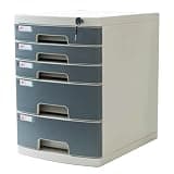 NUHSLF Multilayer Locking Desktop File Cabinet – Secure 6Drawer Plastic Organizer for Office Documents Ideal Small Filing Solution for Classification and Organization (One Color-5-Layersb)
