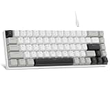 MageGee Portable 60% Mechanical Gaming Keyboard, MK-Box LED White Backlit Compact 68 Keys Mini Wired Office Keyboard with Red Switch for Windows Laptop PC Mac - Grey