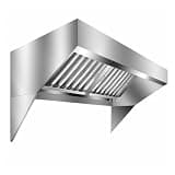 Commercial Exhaust Hood - 4FT Food Truck Hood Exhaust with 2 Detachable U-shaped Grid Oil Filter Mesh, 201 Stainless Steel Concession Trailer Food Truck Vent Hood for Restaurant Kitchen Commercial