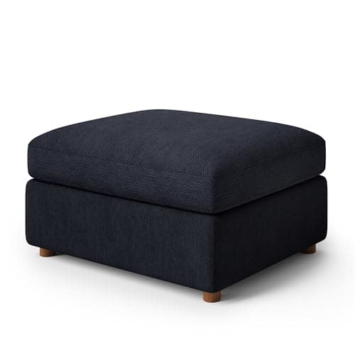 Kalafini Blue Ottoman Module, Blue Luxury Corner Sectional Couches for Living Room, Solid Wood Frame Sofa, Removable Washable Cover, Deep Seat Couch