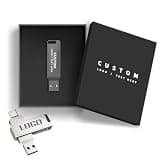 Kacenray Custom Dual Port Type-C and USB 3.0 Flash Drive, Personalized Logo Jump Drive for Client Onboarding, School Graduations, Executive Gifts, with Optional Presentation Box (100,64 GB)