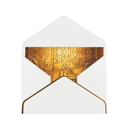 YzgWjBhd Greeting Card for All Occasions, Egypt Hieroglyphics Design, White, with Envelope