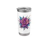 Lightning Gothic Purple Rose With Ice Crystals Stainless Steel Insulated Tumbler