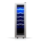 TCL 12 Bottle 1.24 Cu Ft Wine Cooler, Freestanding Mini Fridge with Glass Doors, Low Noise Operation, Digital Controls & LED Lighting