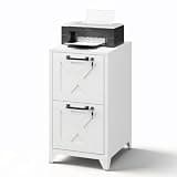 MIIIKO 2 Drawer File Cabinet with Lock,Vertical Metal Filing Storage Cabinets for Home Office(White)