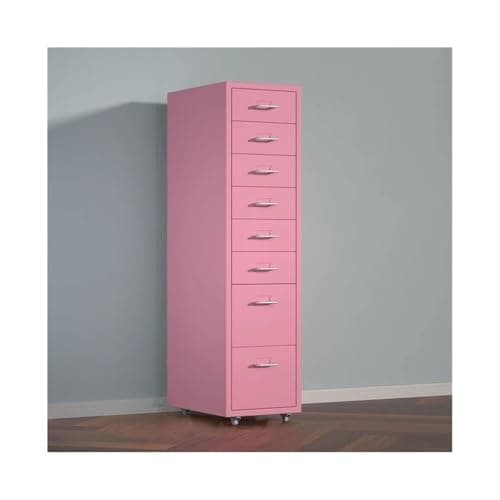 FGSHCZ82HRY Home 8 Layers of Large-Capacity Metal File Cabinet Multifunctional Data Organizing Office Storage Drawer(Pink)