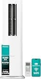 Hisense API0825UW1D Smart Inverter Twin Hose 8,000 BTU (DOE) 350 SF Heat/Cool Tower Portable Air Conditioner, White, Compatible with Alexa and Google Home Voice (Renewed)