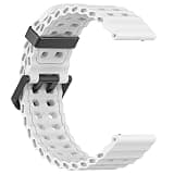 LYSMVIVI Marine Sport Watch Band 22mm With Quick Release, Waterproof Breathable Silicone 22mm Smart Watch Strap for Men Women (White)