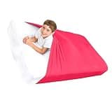 Body Sensory Bed Sheets for Kids & Adults with Sleep Struggles Soft Cozy Compression Snug Fit Sleep Sack Weighted Blankets to Help Children Calm Down(Red,Queen 160x147cm/63x58in)