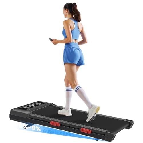 Superun Treadmills Walking Pad with 9% Auto Incline for Home Office, 3 in 1 Under Desk Walking Pad with Wide LED Display, Walking Pad with Smart APP & Remote Control, 300 Lbs Capacity