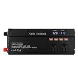 QWEYHNGMO 2000W Car Power Inverter DC 12V/24V to AC 110V with 4 USB Interfaces and 3 Sockets Modified Sine Wave