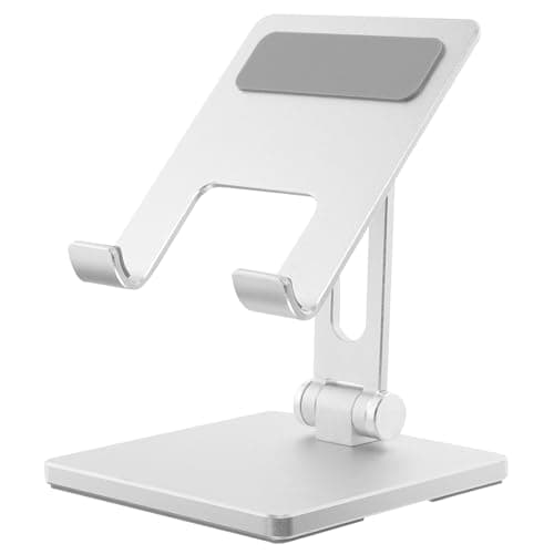 Amosfun Adjustable Aluminum Alloy Tablet Holder Stand Multi-Angle Foldable Desktop Tablet Bracket for Home and Office Use Compatible with Ipad