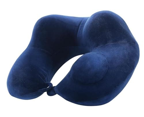 NMGMJQ Neck Pillow Sleeping Travel Self-Inflatable Travel Neck Pillow Velvet Washable Travel Pillow for Airplanes