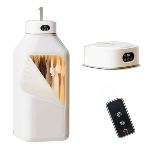 Portable Clothes Dryer Folded Electric Drying Machine Clothing Dryer Multifunctional Intelligent Timed Warm Laundry Dryer with Remote Control for Apartment RV Travel etc