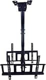 Dual Screen TV Ceiling Mount for 32-60inch TVs, Telescoping Adjustable Height TV Bracket