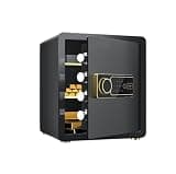 fireproof safe Home Safe Box with Fingerprint Digital Electronic Keypad Dual Alarm System and Removable Shelves, for Office(Black)