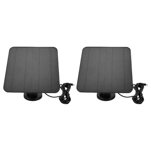 Luqeeg 12W 2 Pcs Solar Panels, 830mA Output Solar Charger, IP65 Water Proof Charging Cable with DC USB Type C Micro USB Ports, Ideal for Stick Up Cam