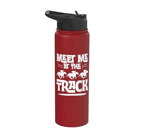 Meet At The Track Saratoga Horse Racing Stainless Steel Insulated Water Bottle
