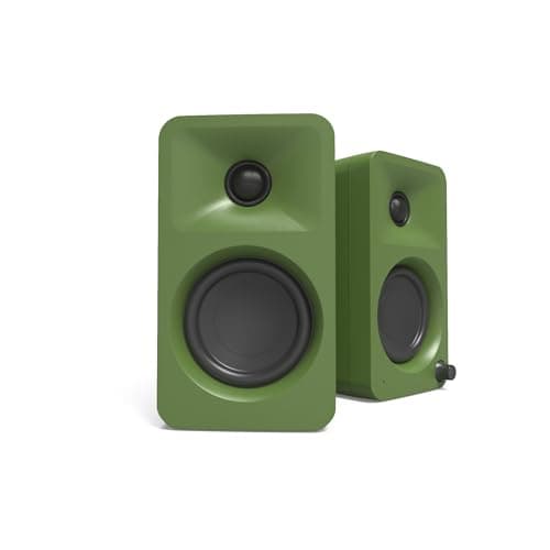 Kanto ORAMN 100W Powered Reference Desktop Computer Speakers with Bluetooth 5.0 and USB-C Input | Bi-Amplified | 100 Hz Automatic Crossover | Reference Quality Sound | Pair | Moss (Renewed)