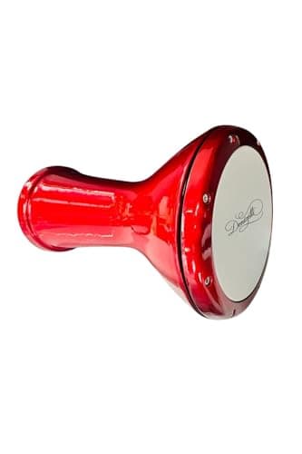 Egyptian Darbuka Drum Red Metallic Painted with Case Percussion Instrument Hand Drum for Beginners and Professionals - One Size