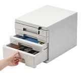 4/5-Tier Lockable A4 File Cabinet - Secure Desktop Organizer for Office Documents & Paper Folders, Keyed Storage Solution for Home & Workplace (Gray, 4-Layer)