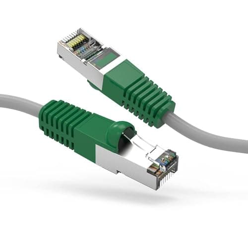 ACCL 3Ft Cat.6 Shielded Crossover Cable Gray Wire/Green Boot, 1 Pack